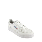Weiße Leder-Low-Top-Sneaker