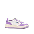 Purple Leather Low Top Sneakers