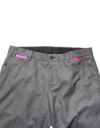 Gray Viscose Skinny Men Dress Trouser Pants