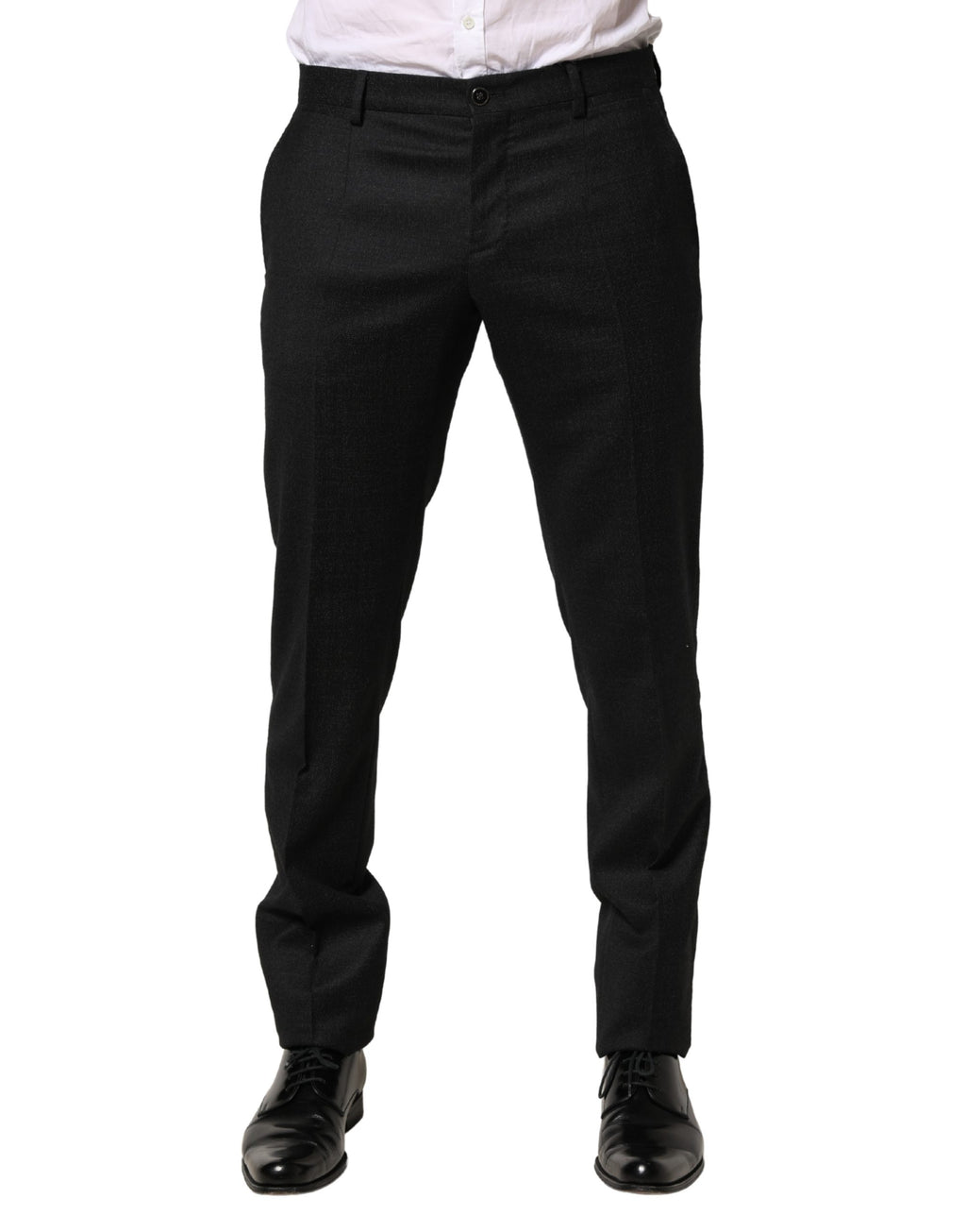 Schwarze Hose aus Wolle für Herren, Skinny-Fit