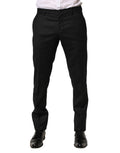 Schwarze Hose aus Wolle für Herren, Skinny-Fit