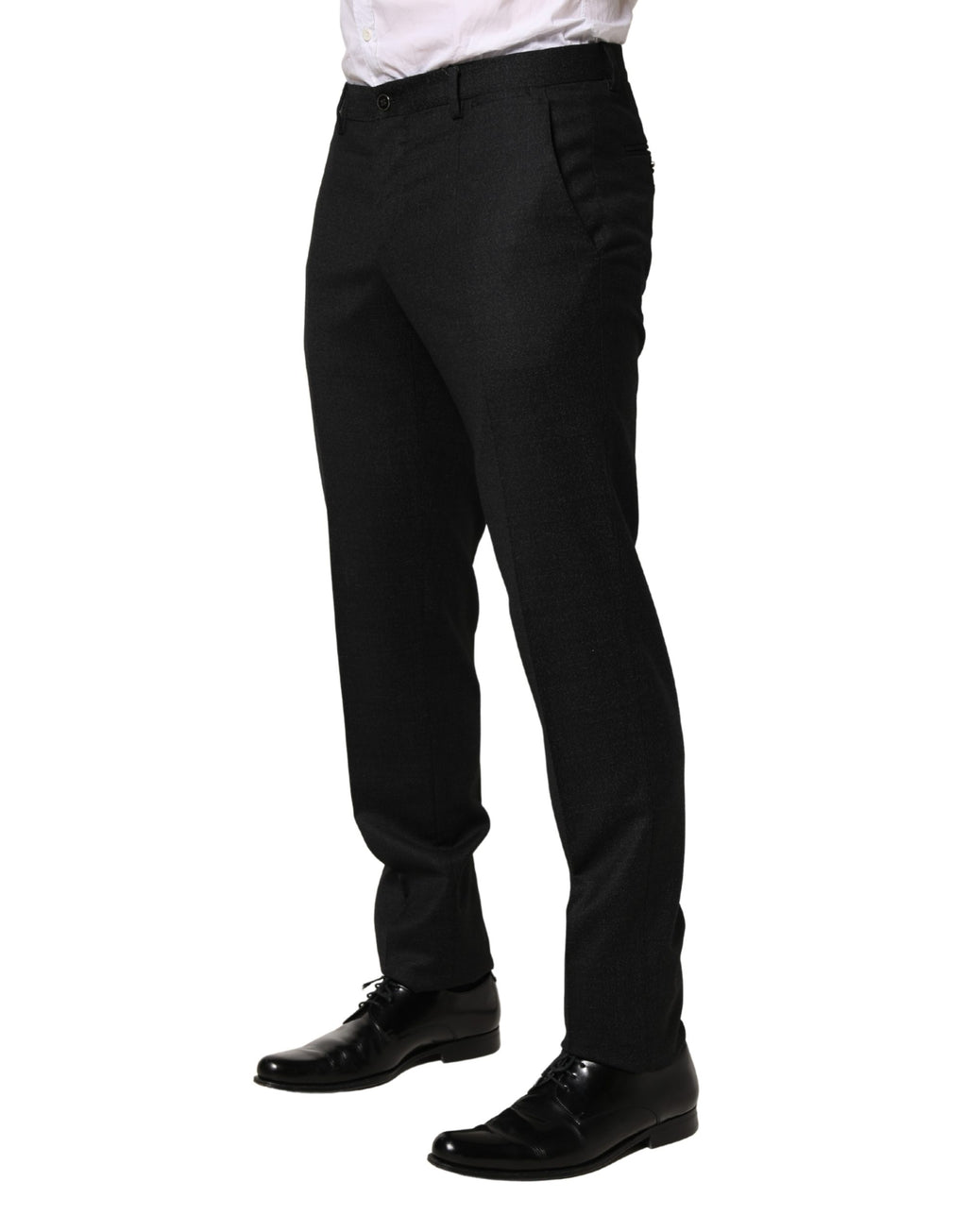 Schwarze Hose aus Wolle für Herren, Skinny-Fit