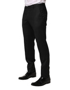 Schwarze Hose aus Wolle für Herren, Skinny-Fit