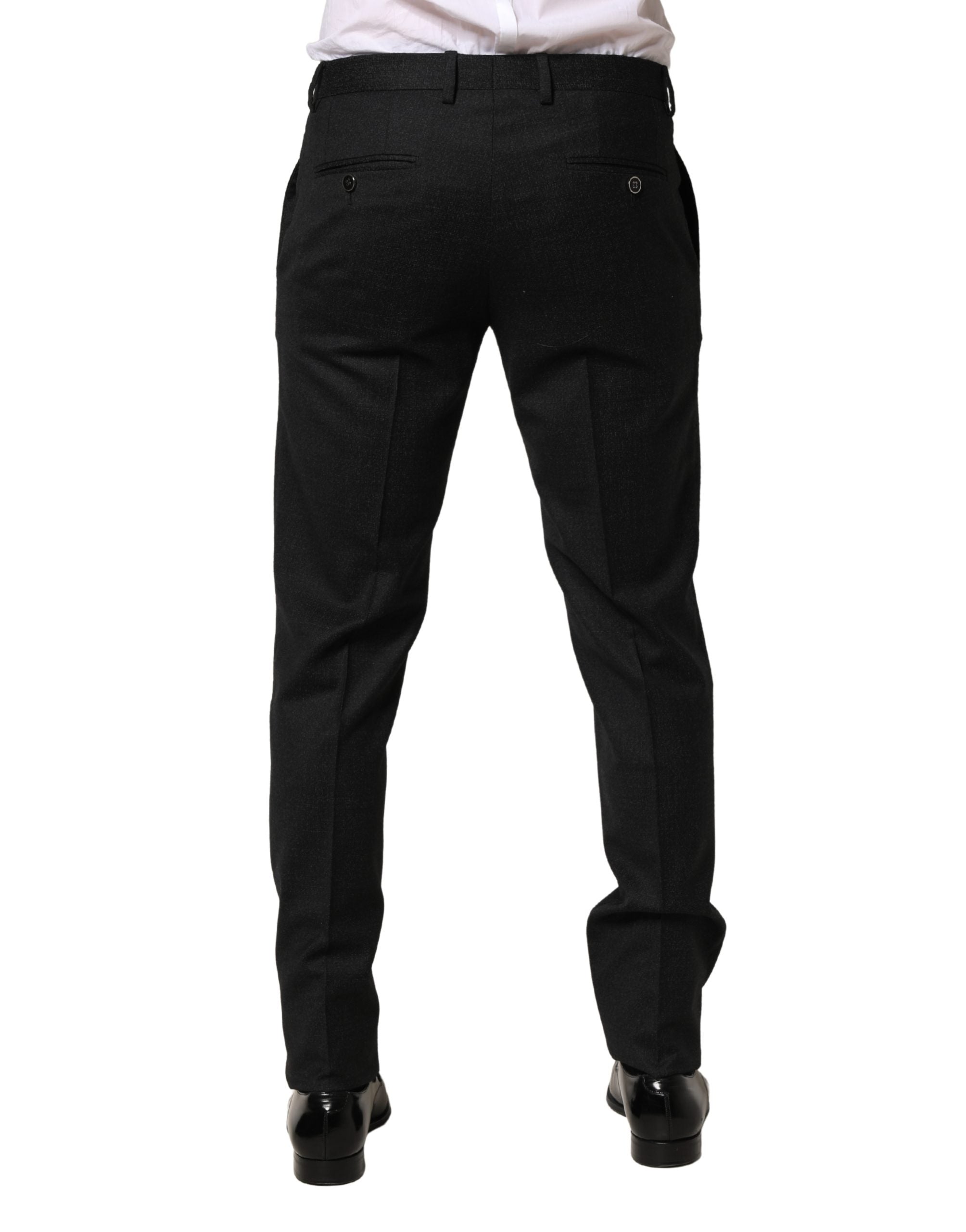 Schwarze Hose aus Wolle für Herren, Skinny-Fit