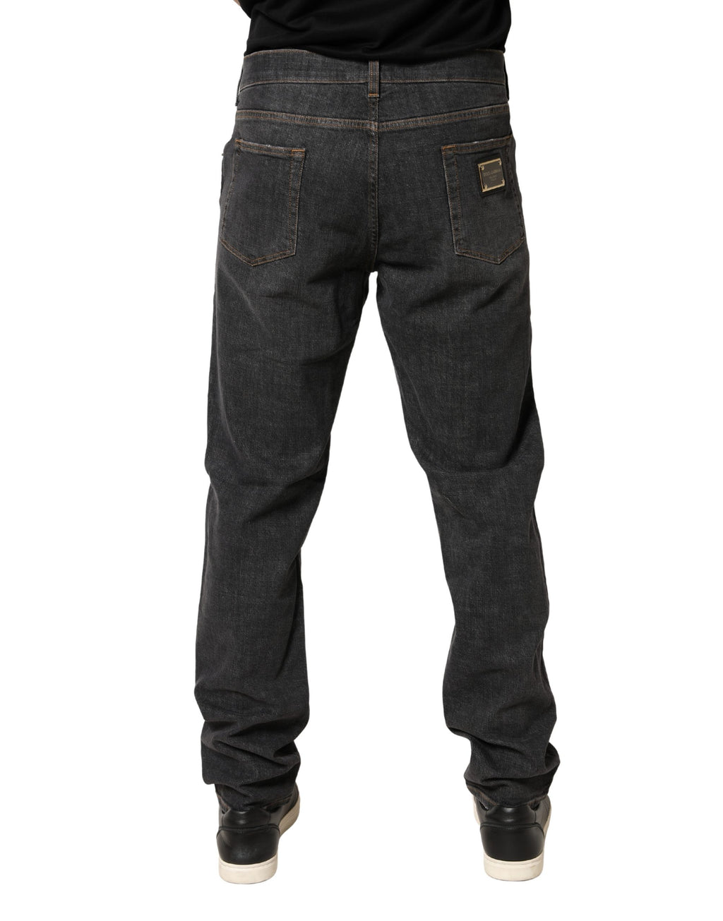 Dunkelgraue Slim Fit Baumwoll-Jeans für Herren