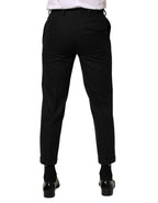 Schwarzes gestreiftes Wollkleid Formelle Anzughose