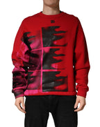 Rotes Grafik-Sweatshirt mit Rundhalsausschnitt für Herren