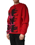 Rotes Grafik-Sweatshirt mit Rundhalsausschnitt für Herren