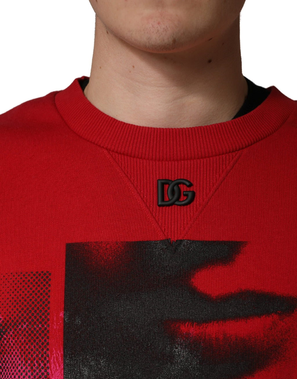 Rotes Grafik-Sweatshirt mit Rundhalsausschnitt für Herren