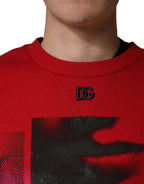 Rotes Grafik-Sweatshirt mit Rundhalsausschnitt für Herren