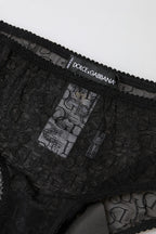 Black Nylon Stretch Mid Waist Brief Underwear