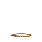 Beige Calf Leather Bos Taurus Thin Belt