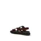 Sandalen mit Riemen aus schwarzem Kalbsleder Bos Taurus