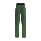 Bicolor Silk Casual Pants