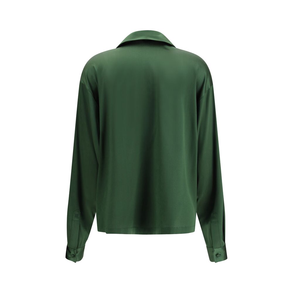 Zweifarbige Seidenbluse