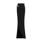 Black Cotton Long Skirt