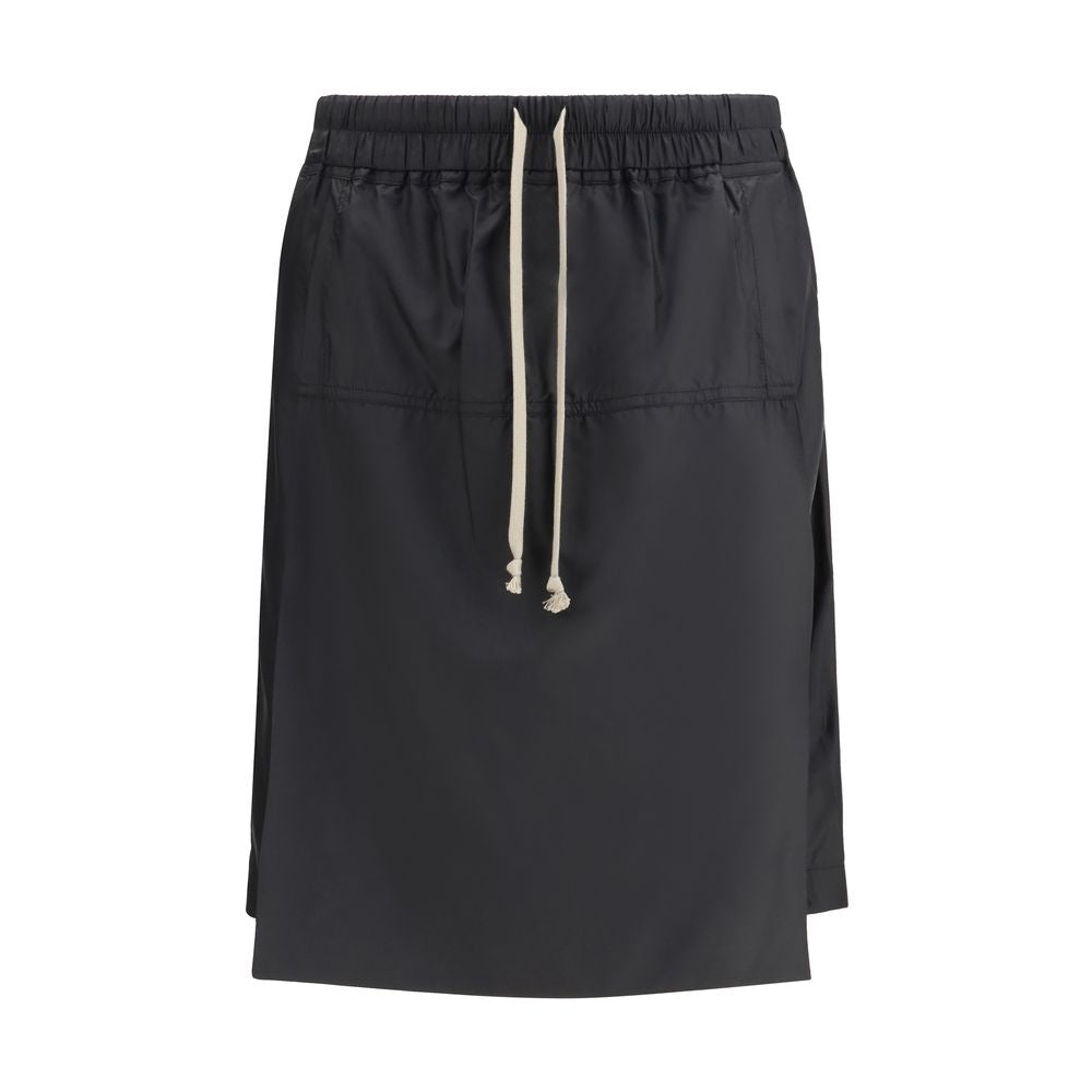Schwarze Bermuda-Shorts aus Polyester