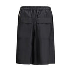 Schwarze Bermuda-Shorts aus Polyester