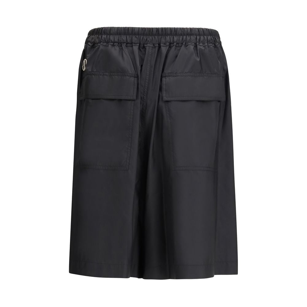 Schwarze Bermuda-Shorts aus Polyester