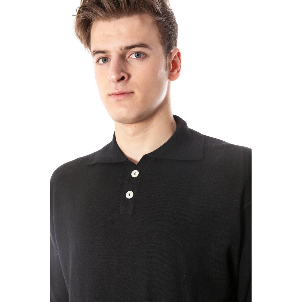 Herrenpullover aus schwarzem Kaschmir