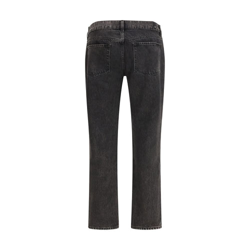 Jeans neri a gamba dritta in cotone