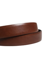 Men's Brown Classic Leather Metal Buckle Belt