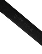 Herren Gürtel Schwarzes Exotisches Leder Logo-Schnalle