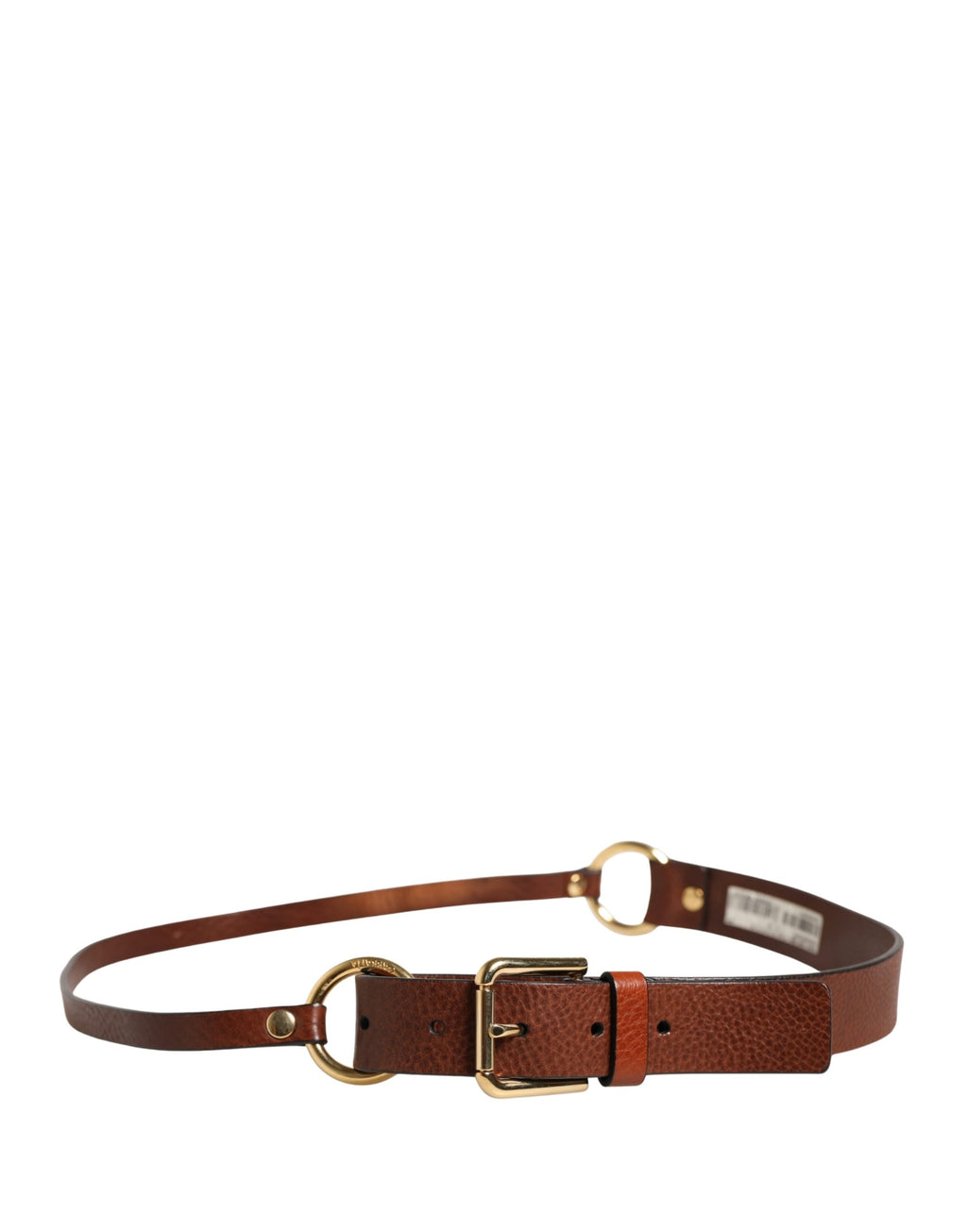 Men's Brown Classic Leather Metal Buckle Belt