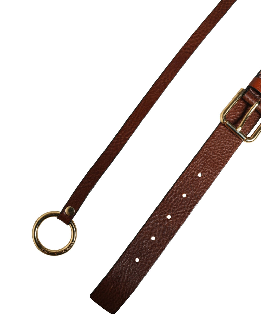 Men's Brown Classic Leather Metal Buckle Belt