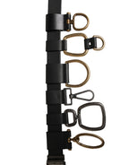Men Black Classic Leather Metal Buckle Belt