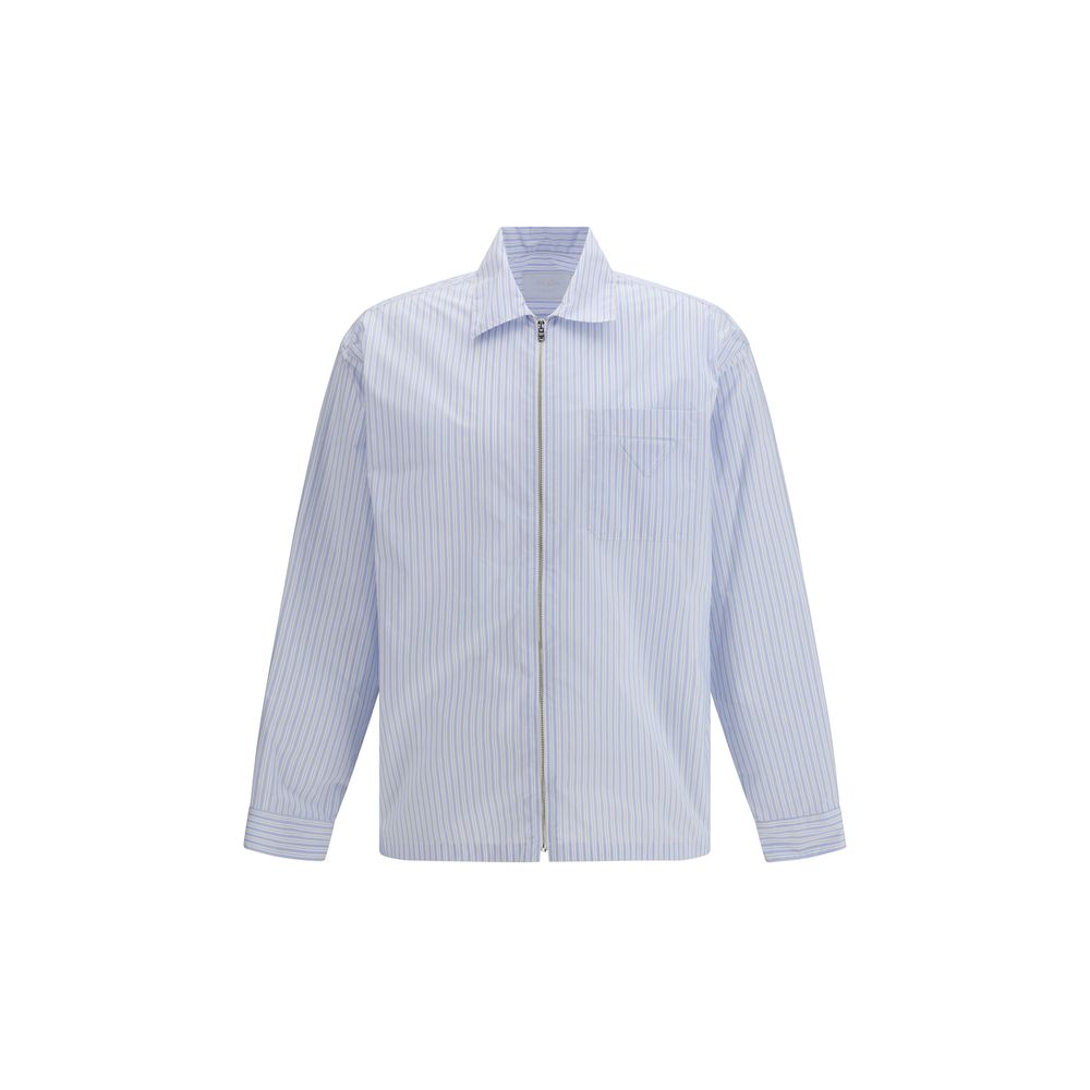 Blaues Polyamid Hemd mit Muster