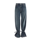 Graue Straight-Leg Jeans aus Baumwolle