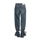 Graue Straight-Leg Jeans aus Baumwolle