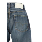 Graue Straight-Leg Jeans aus Baumwolle