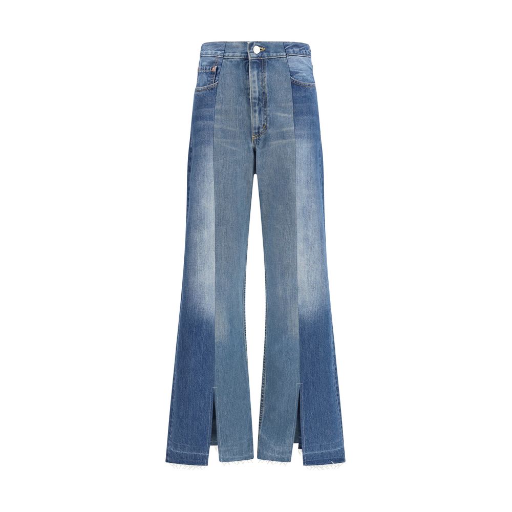 Ausgestellte Blue Jeans aus Baumwolle