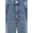 Ausgestellte Blue Jeans aus Baumwolle
