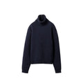 Blauer Kaschmir-Rollkragenpullover