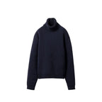 Blauer Kaschmir-Rollkragenpullover