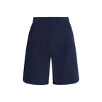 Blue Cotton Bermuda Shorts