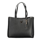Schwarze Damenhandtasche aus Polyurethan