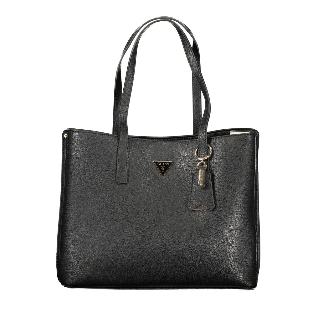 Schwarze Damenhandtasche aus Polyurethan