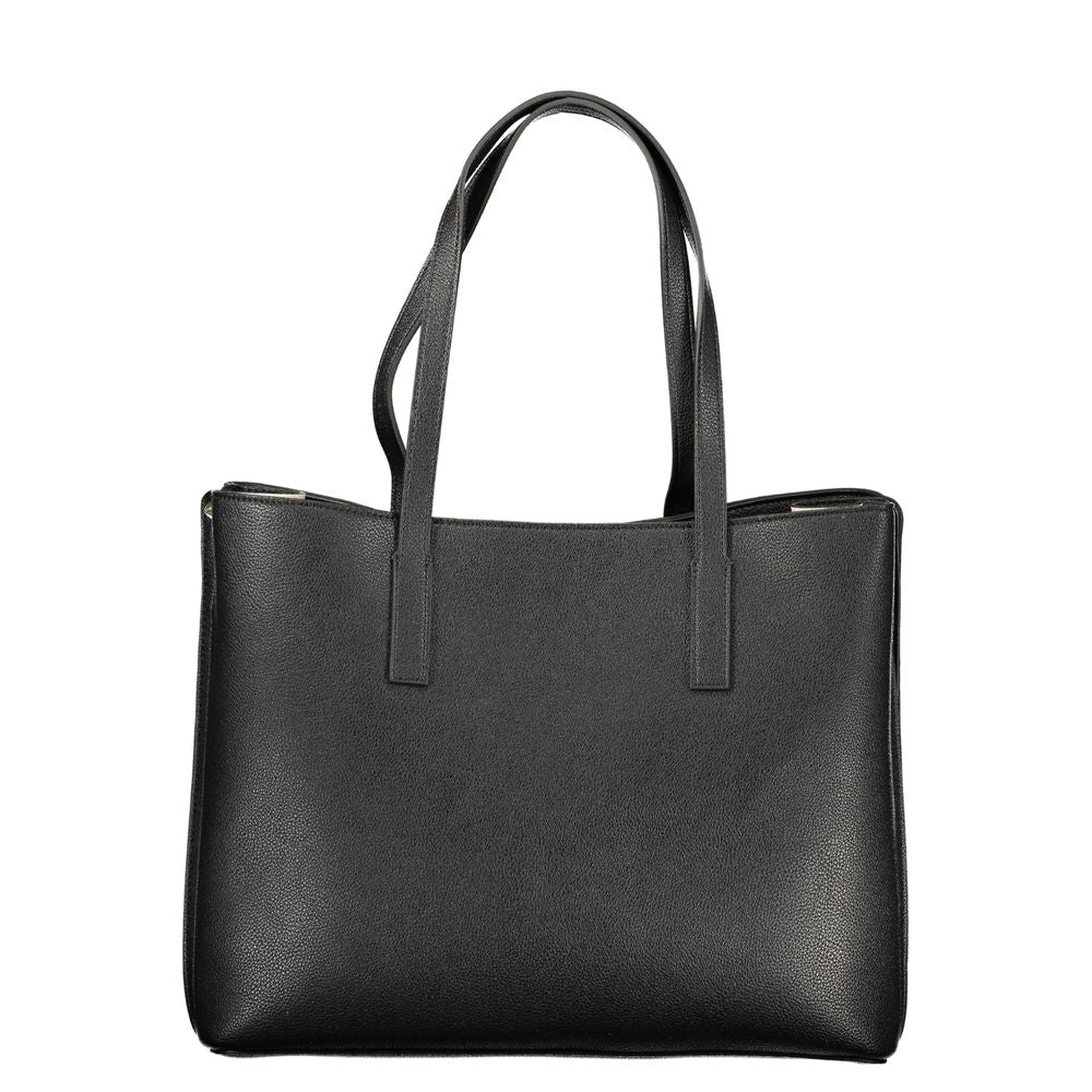 Schwarze Damenhandtasche aus Polyurethan