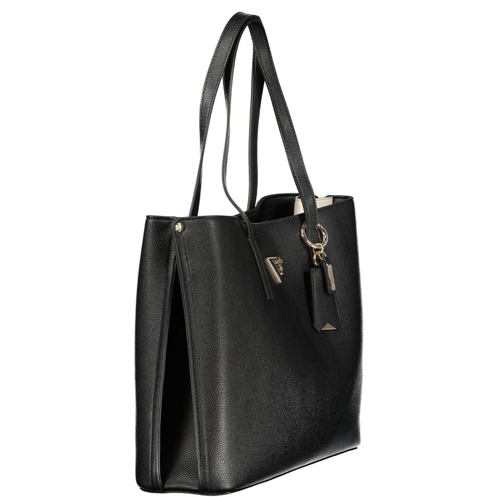Schwarze Damenhandtasche aus Polyurethan