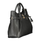 Black Polyurethane Women Handbag