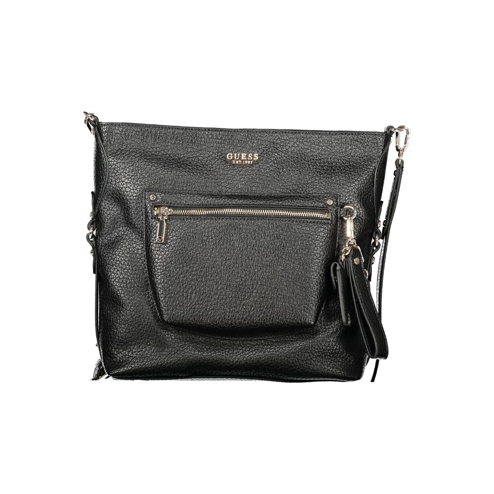 Schwarze Damenhandtasche aus Polyurethan