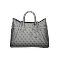 Black Polyurethane Women Handbag