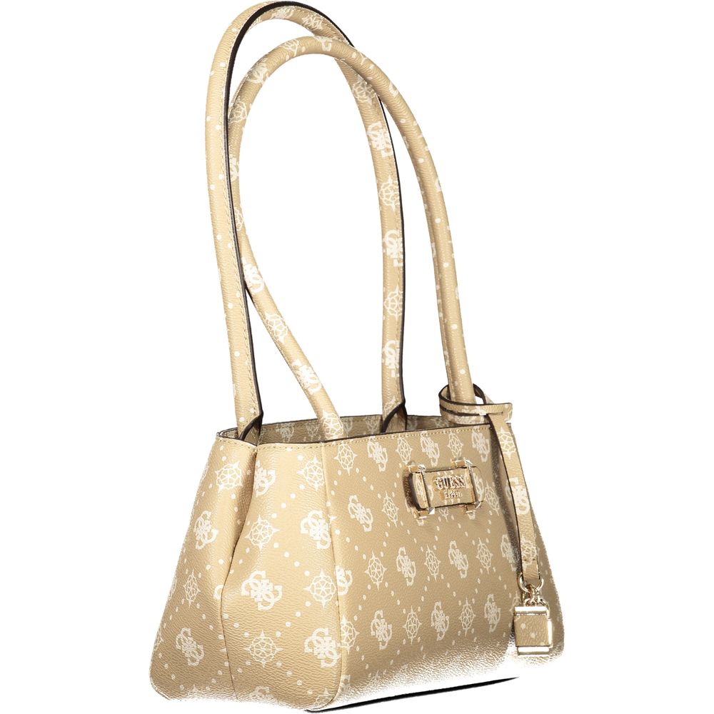 Damenhandtasche aus Polyurethan in Beige