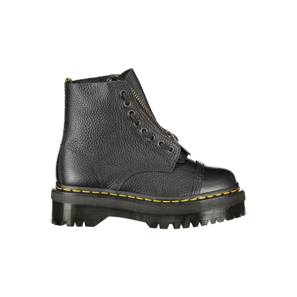 Schwarzer Unisex-Knöchelstiefel aus Leder