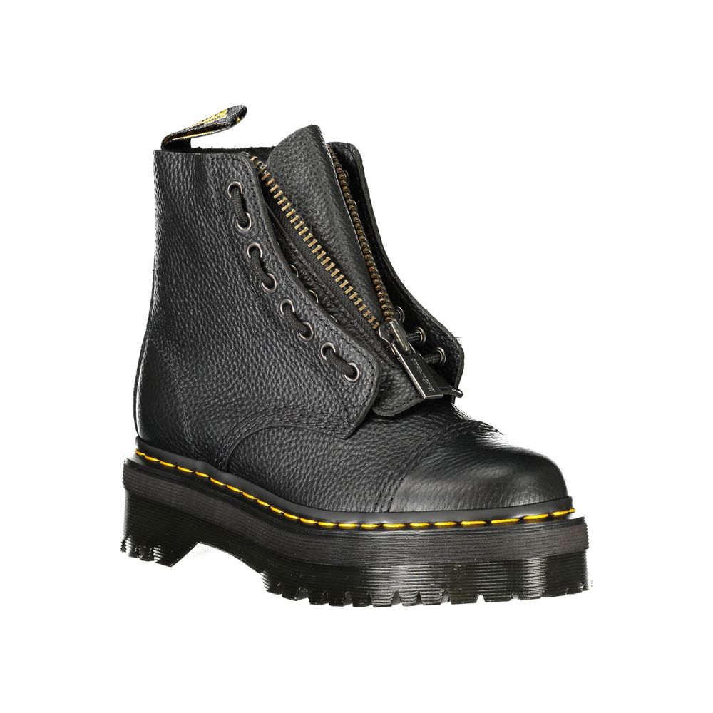 Schwarzer Unisex-Knöchelstiefel aus Leder