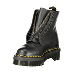 Schwarzer Unisex-Knöchelstiefel aus Leder